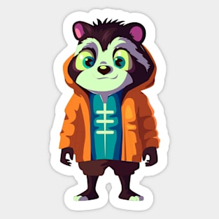 Badger Cartoon Illustration Sticker